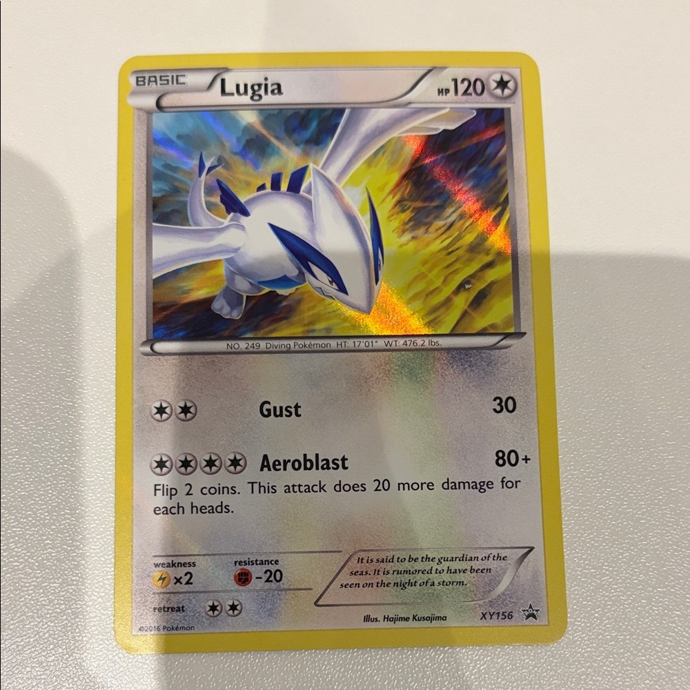 Pokemon Lugia Holographic Card Yellow Border
